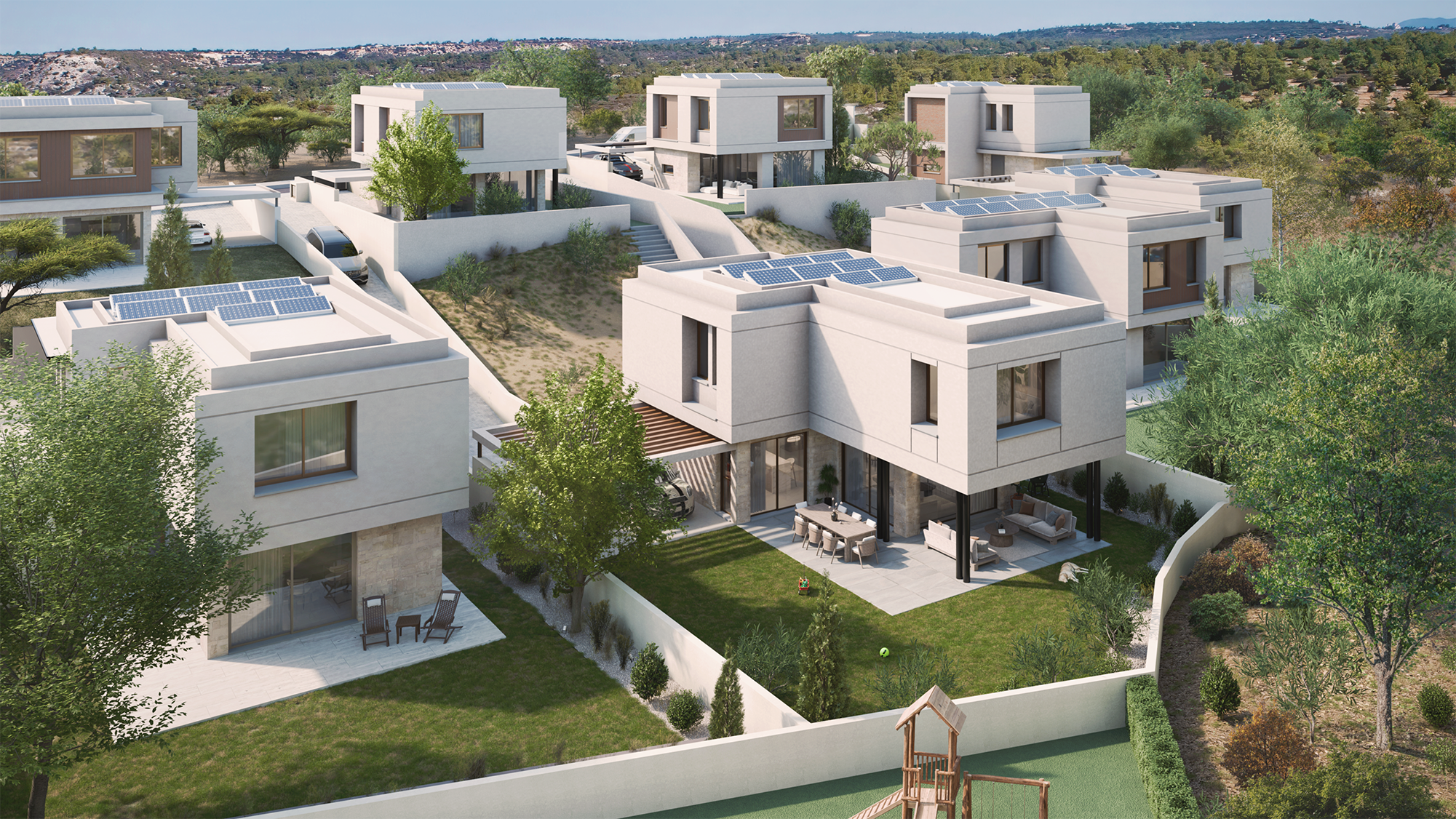 Aerial view of development